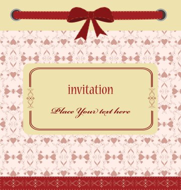 Greeting card with ribbons. perfect as invitation or announcemen clipart