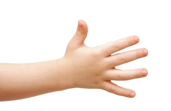 Рука ребенка изолирована на белом фоне . — стоковое фото