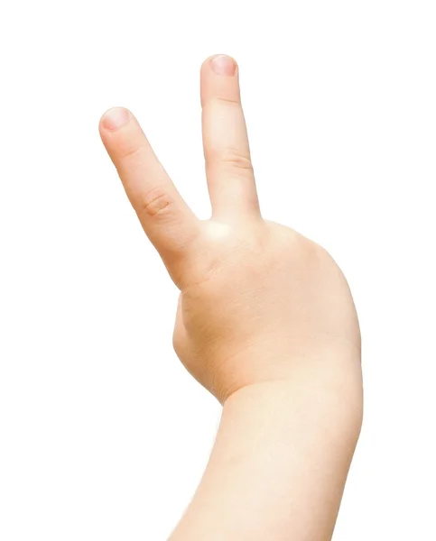 Дитяча рука ізольована на білому тлі — стокове фото