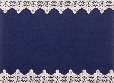 White lace on the dark blue background clipart