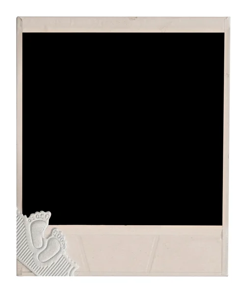 Blank old photo frame perfect as invitation or announcement. — Stock Photo, Image
