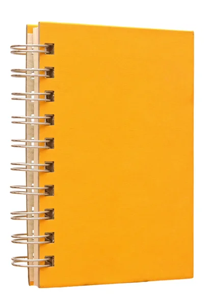 Gele Opmerking boek isoleren op witte achtergrond — Stockfoto