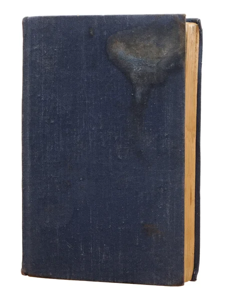 Stará kniha modrá na bílém pozadí — Stock fotografie