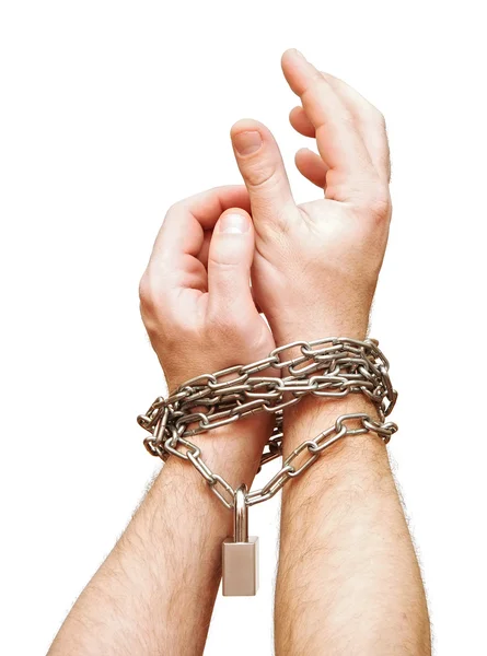 Two chained hands — Stock Photo, Image