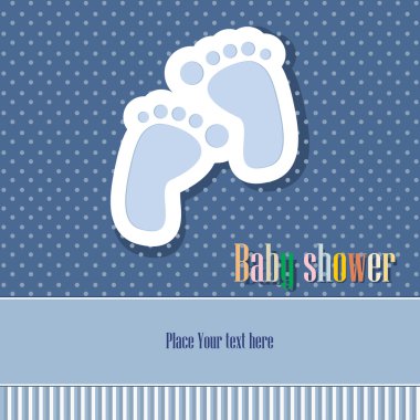 Baby arrival announcement card. Perfect as a invitation clipart