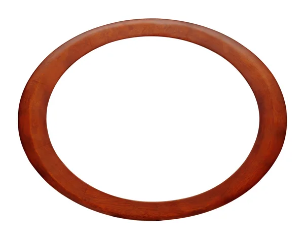 Ovale hout picture frame met een decoratief patroon — Stockfoto