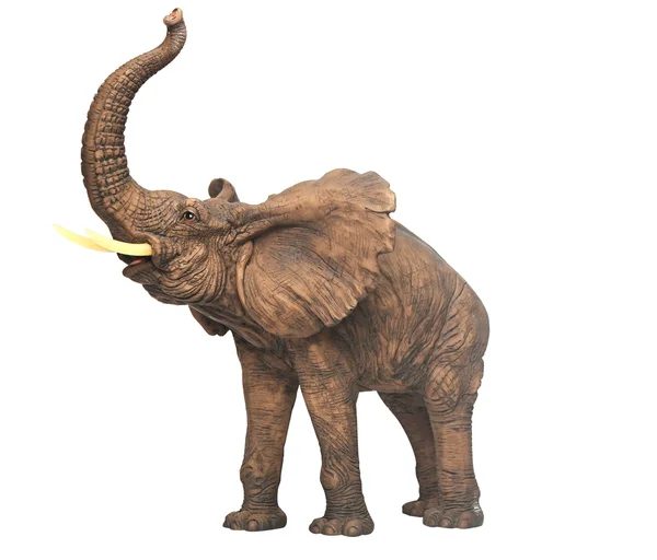 Elefante de escultura de yeso aislado sobre blanco —  Fotos de Stock