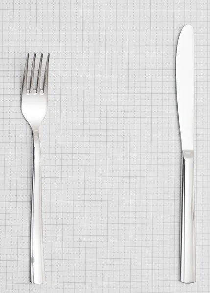 在白色背景上的餐具。刀和叉 — 图库照片
