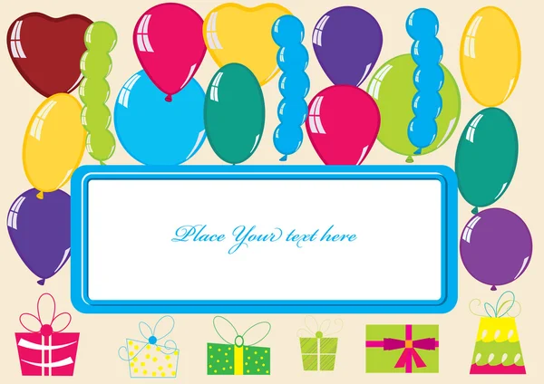 Buntes Kartendesign für Glückwünsche zum Geburtstag — Stockvektor
