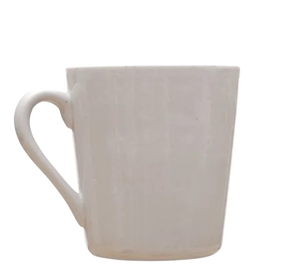 白い背景に隔離された白いカップ — ストック写真