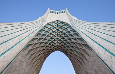 Under Azadi monument in Tehran clipart