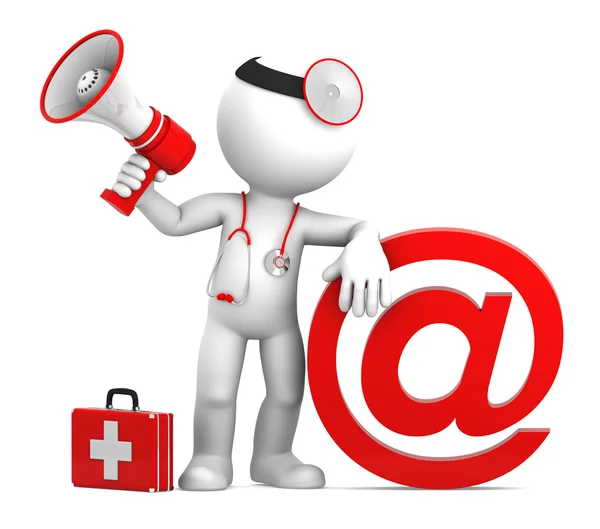 Médico con signo de correo electrónico — Foto de Stock