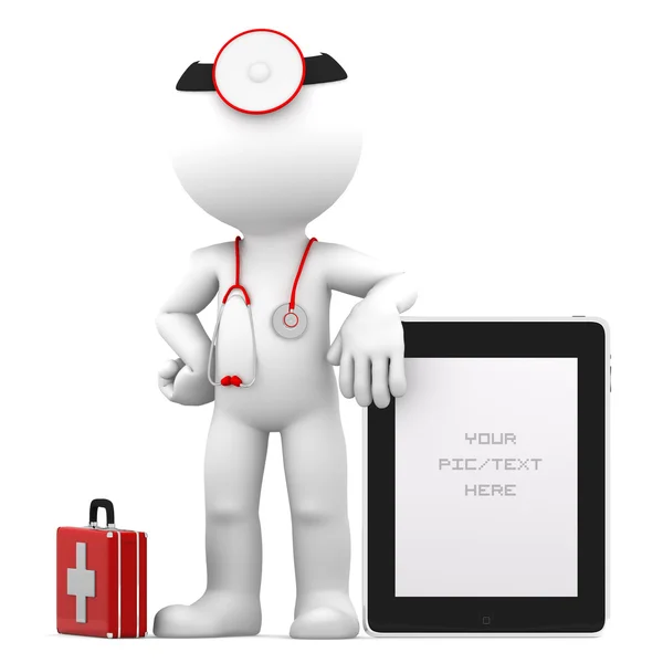 Medic met tablet pc — Stockfoto