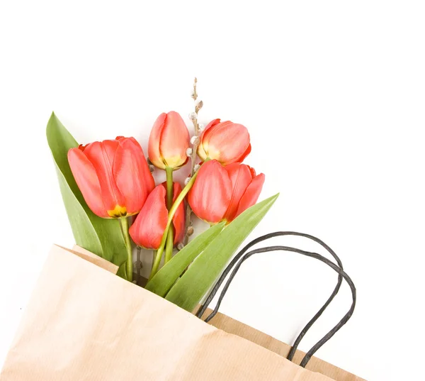 Bunch of red tulips — Stock Photo, Image