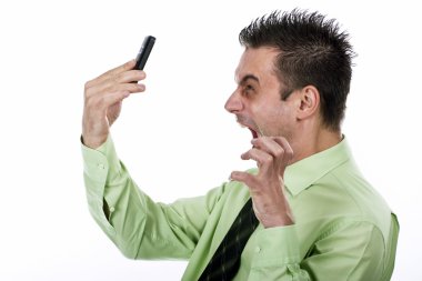 Businessman on the phone clipart