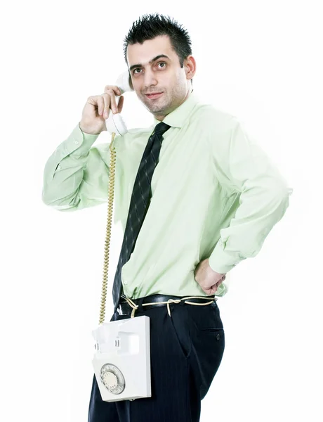 Obchodník na telefonu — Stock fotografie