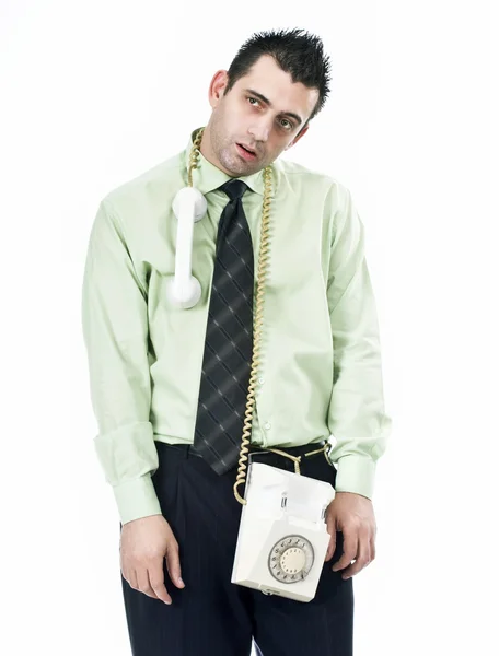 Homem de negócios triste ao telefone — Fotografia de Stock