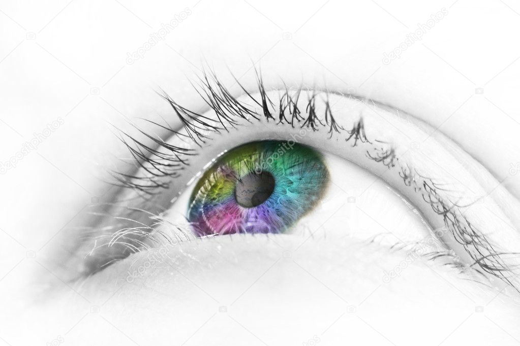 Rainbow colored eye
