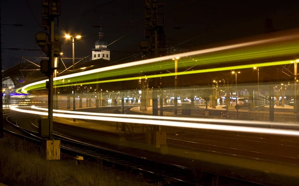 Railway at night — Stock Photo, Image