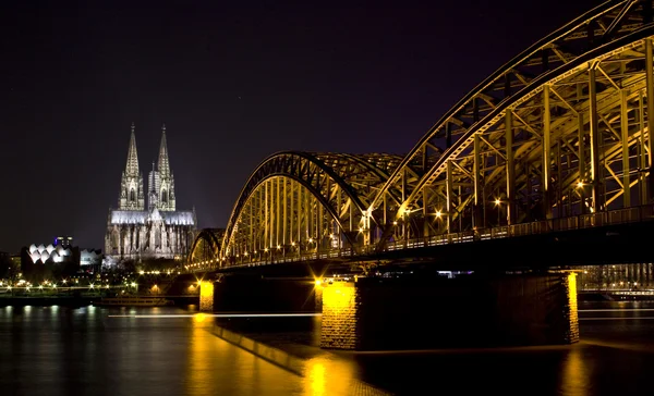 stock image Rhine River and Dom of Cologne, Germany