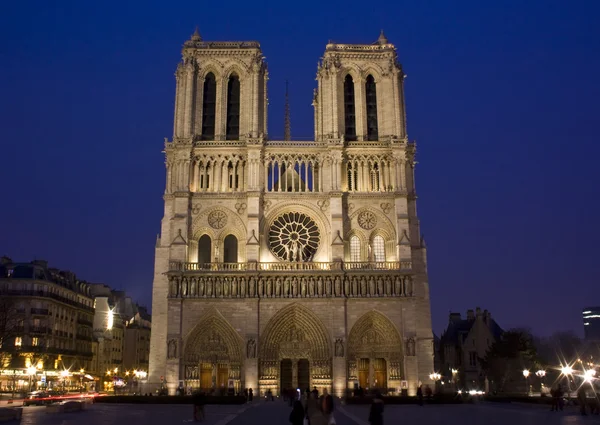 Notre Dame di notte, Parigi, Francia — Foto Stock