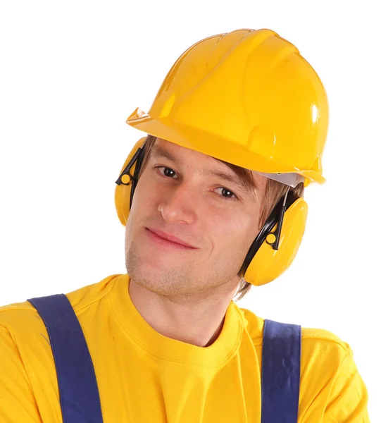 Worker man over white background — Stock Photo, Image