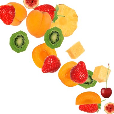 Falling fresh fruits clipart