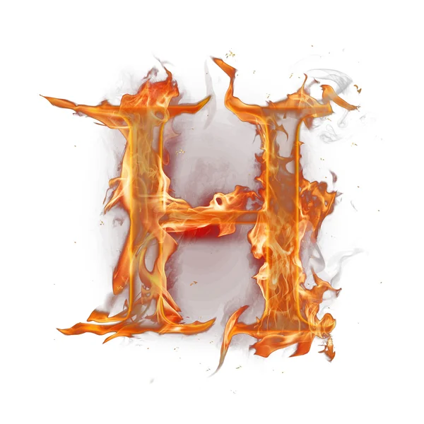 Yangın alfabesi mektubu — Stok fotoğraf
