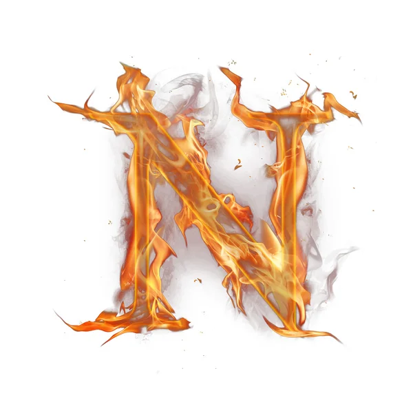 Ogień litera alfabetu — Zdjęcie stockowe