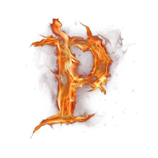 Fire alphabet letter — Stock Photo, Image