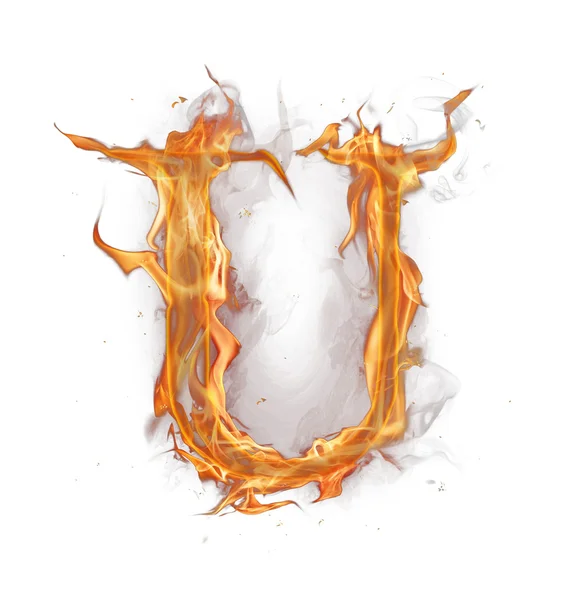 Feuer-Alphabet-Buchstabe — Stockfoto