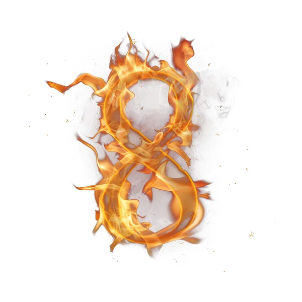 Yangın alfabesi mektubu — Stok fotoğraf
