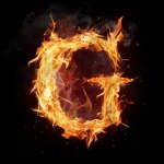 Fire font. Letter G from alphabet — Stock Photo © silverkblack #1348794