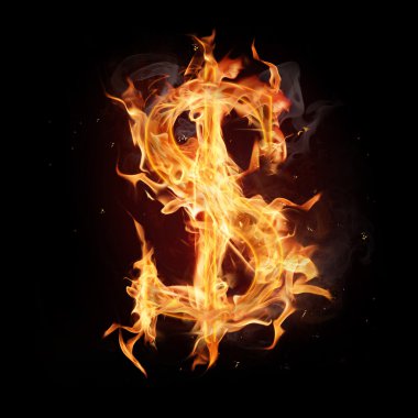 Fire dollar symbol clipart