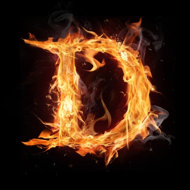 Fire alphabet letter 