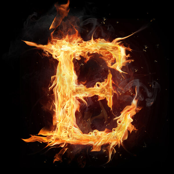 Fire alphabet letter "E"
