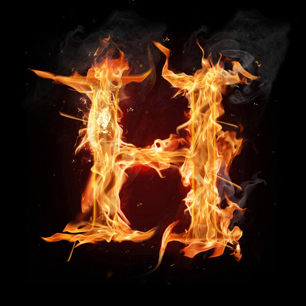 Fire alphabet letter "H"