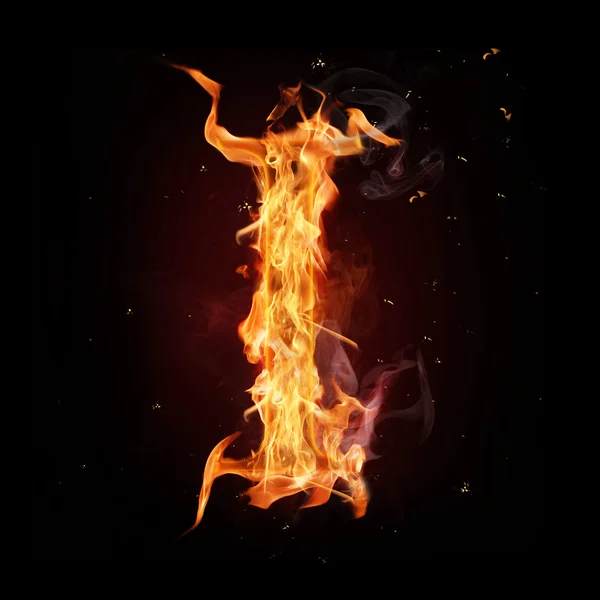 Огненная буква "Я" " — стоковое фото