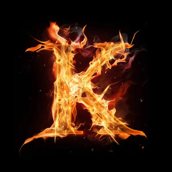 Fire alphabet letter K — Stock Photo © Kesu01 #8526426