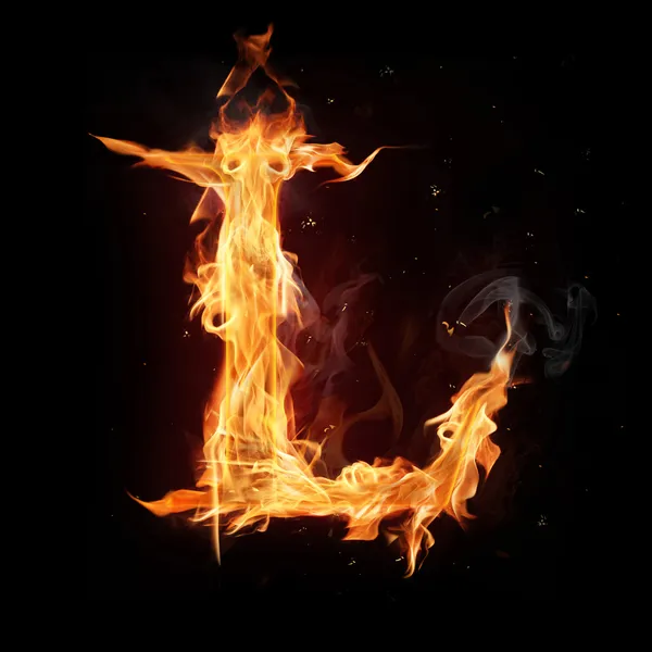 Alfabe harf "l yangın" — Stok fotoğraf