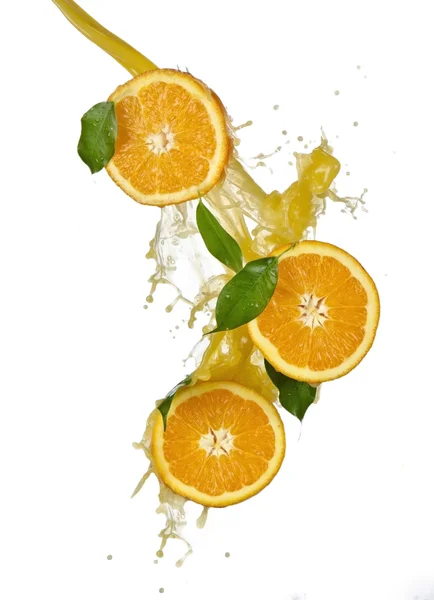 Portakal suyu sıçramasına — Stok fotoğraf