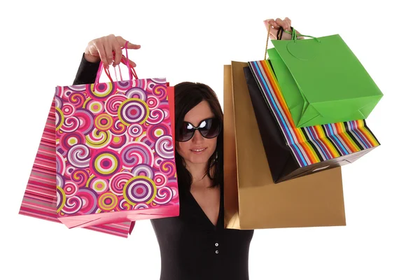 Young pretty woman with shopping bags — Stock Photo, Image