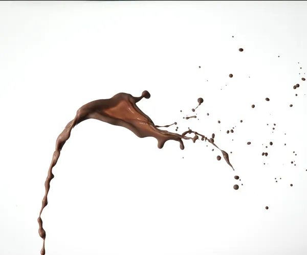 Salpicadura de chocolate sobre fondo blanco — Foto de Stock