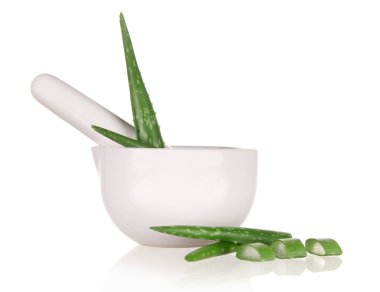 aloe vera üzerinde beyaz