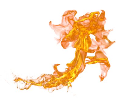 Fire flames on white clipart