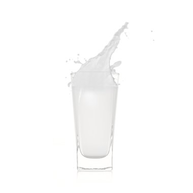 Milk splash with glass clipart