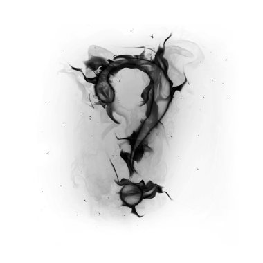 Black smoke question mark clipart