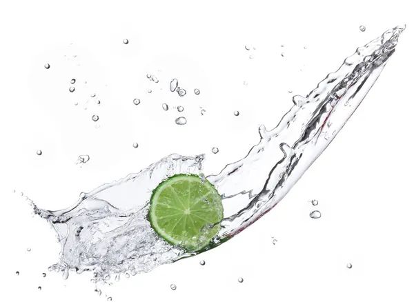 Fresh lime with water splash — Stock Photo, Image