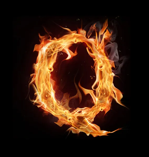Alfabe harf "q ateş" — Stok fotoğraf