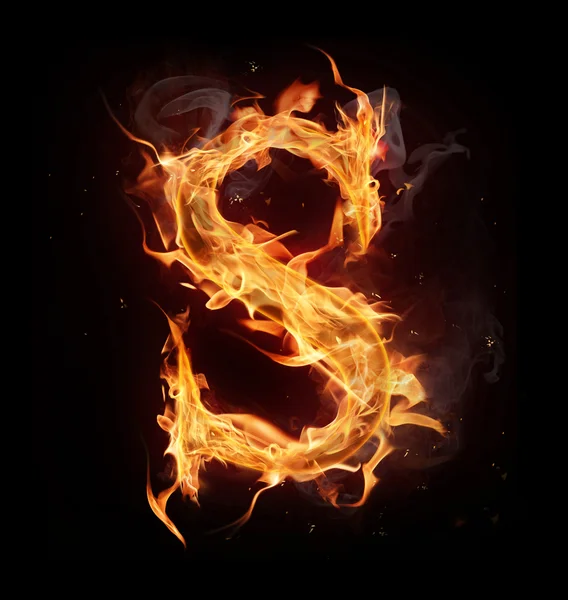Alfabeto de fogo letra "S " — Fotografia de Stock